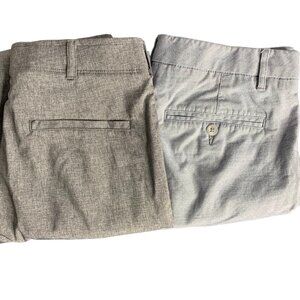 Lot of 2 Shorts Ben Hogan Mark Anthony 32 Grey Blue Pockets Elastic Waist Golf